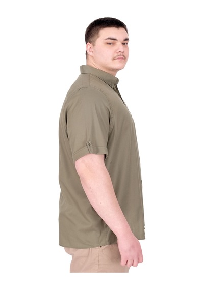 Mode Xl Büyük Beden Erkek Gabardin Gömlek Everyday Essentials U25602 Haki Haki