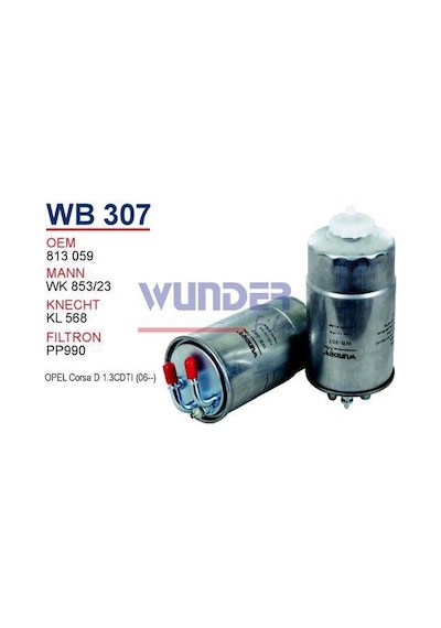 WUNDER WB307 Mazot Filtresi Opel Corsad