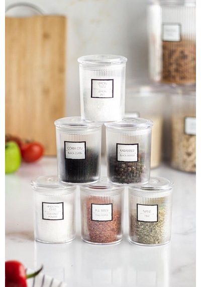 6'lı Barok Yuvarlak Baharat Kavanoz Seti & Saklama Kabı & Erzak Kabı 6 250 Ml Diğer