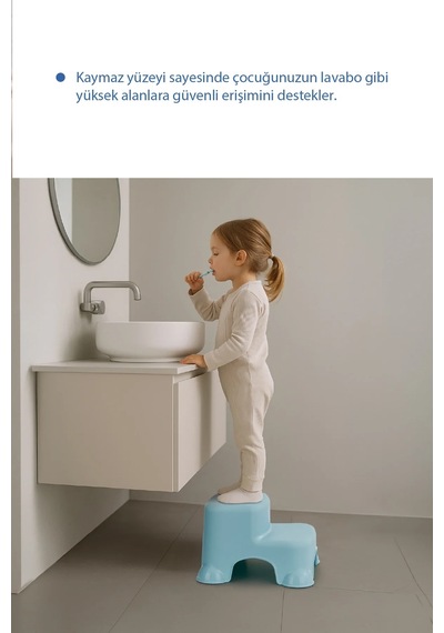 Babyjem Kaydırmaz Bebek Katlı Basamağı Soft Mavi