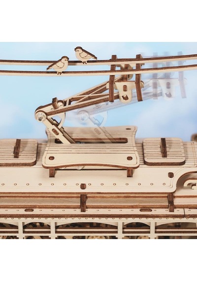 Rokr Lk801 Klasik Tramvay Classic City Tramcar Dıy Minyatür Maket Modelseti Ahşap 3d Wooden Puzzle 3d Model Kit Detaylı Dekoratif Hobi Seti Ahşap Maket