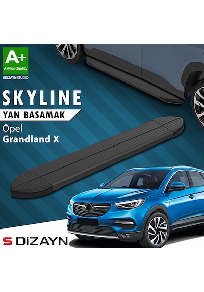 S-dizayn Opel Grandland X Skyline Siyah Yan Basamak 183 Cm 2017-2024 A+ Kalite