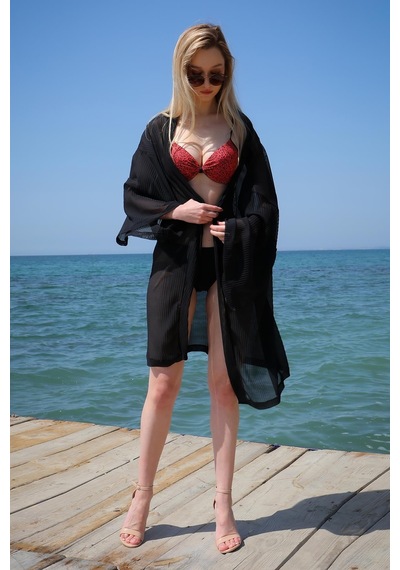 Akbeniz Kadın Yarım Destekli Alt Üst Bikini Takım Kırmızı 35013-kırmızı