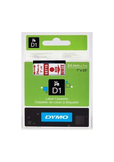 Dymo 24mmx7 M Şerit Beyaz/kırmızı D-53715