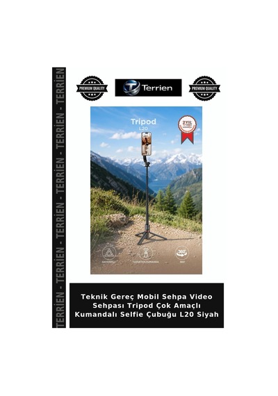 Teknik Gereç Mobil Sehpa Video Sehpası Tripod Çok Amaçlı Kumandalı Selfie Çubuğu L20 Siyah