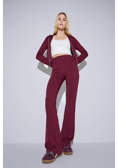 Defacto Slim Fit Dar Kesim Kapüşonlu Modal Fermuarlı Sweatshirt F7651ax25aubr115 Bordo-br115