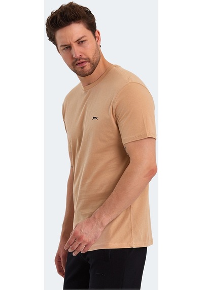Slazenger PAINT I Erkek Baskılı Bej Tişört