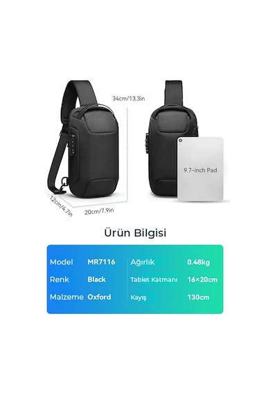 Mark Ryden Odyssey Mini Ek Kol Omuz Çantası İpad Tablet Uyumlu Şarj Kiti Mr7116 07 Gri Çok Renkli