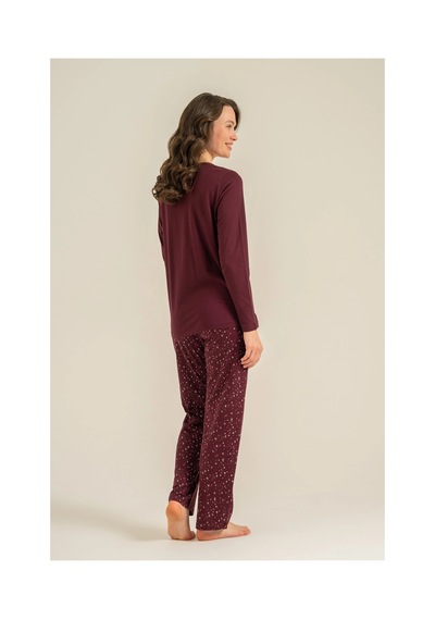 Angbutik Arnetta Ar3774-s Kadın Uzun Kollu Pijama Takım MÜRDÜM