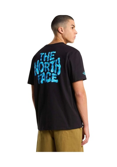 The North Face Drip Logo Relaxed Graphic Erkek Siyah Outdoor T-shirt Nf0a8gabjk31