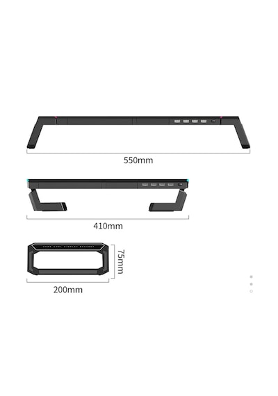 Monozone Bilgisayar Monitör Yükseltici Laptop Sehpası Rgb 4