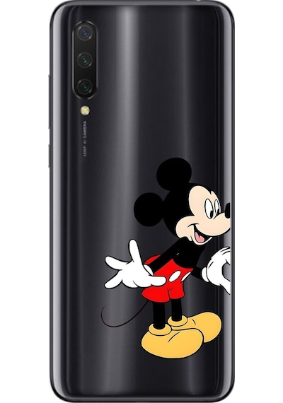 Xiaomi Mi 9 Lite Uyumlu Şeffaf Kılıf Couple Mickey 1 Tasarımlı