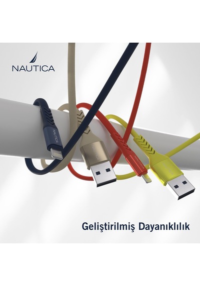 Nautica C40 Lightning to USB-A 12W Hızlı Şarj ve Data Kablosu 2.1M Kırmızı