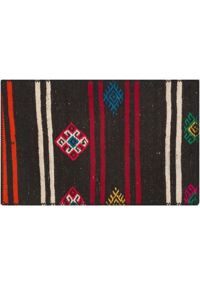 Siyah Renk Beyaz Bordo Rengi Kilim Paspas