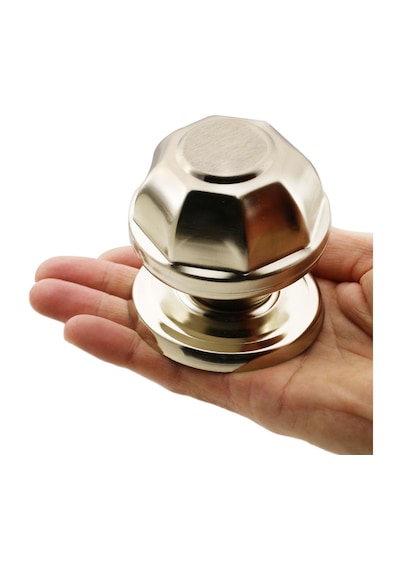 Sekizgen Niken Saten Kapı Tokmağı Topuzu Kolu Metal Tokmak