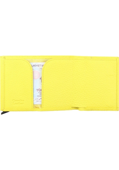 Walsmart Pro Cover Floater Akıllı Mekanizmalı Deri Cüzdan Sarı