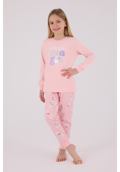 Rolypoly Kız Çocuk Pembe Pijama Takımı Rp3712-c-v2 Pembe