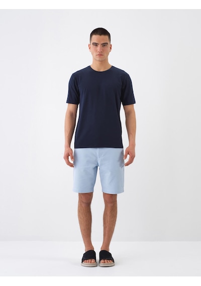 Xint Lacivert Pamuk Dokulu Slim Fit Tişört 502206