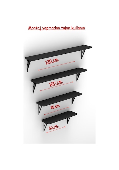 80 Cm.montajsız Siyah Petek Üstü Metal Raf, Kalorifer Peteği Raf Dresuar Uçan Raf 30080 Suntalam