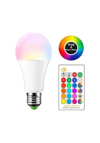 Uzaktan Kumandalı Renk Değiştiren Ampul Rgb 9W Beyaz Dahil 16 Ren