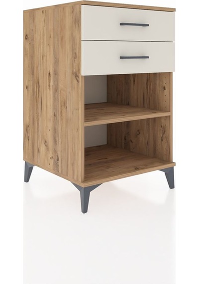 Kronos Komodin Tek Raflı 2 Çekmeceli 60x59x96 Çam-aytaşı Atlas Çam