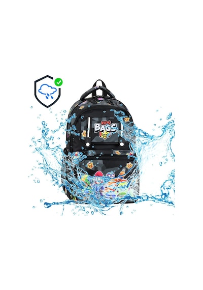 İlkokul Çantası Kids Bag 3'lü Set 42 30 Cm Beslenme Çantası Kalem Kutusu Ortopedik Erkek Çocuk Siyah