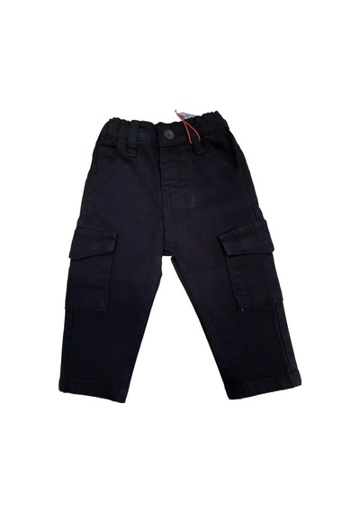 Çikoby Erkek Bebek Cep Detaylı Kargo Pantolon-13592 Siyah