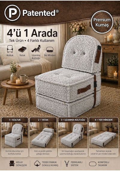 Viscolog Comfy Premium Teddy Kumaşlı Fermuarlı Legom Çocuk Koltuğu Aktivite Ve Yer Minderi Seti 50x50 70cm Gri