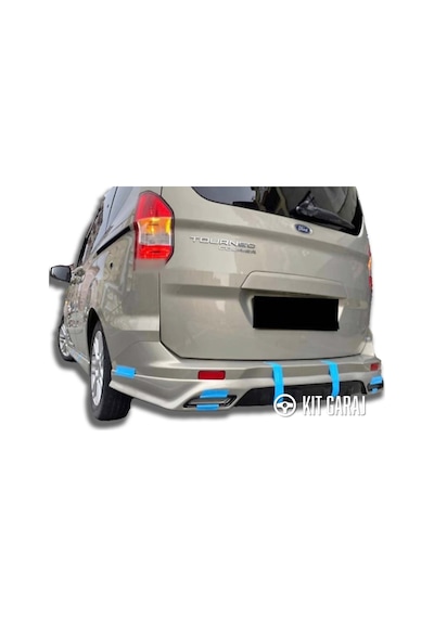 Kit Garaj Ford Tourneo Courier 2014-2023 Egzoz Görünümlü Boyasız Mat Siyah Arka Ek Plastik