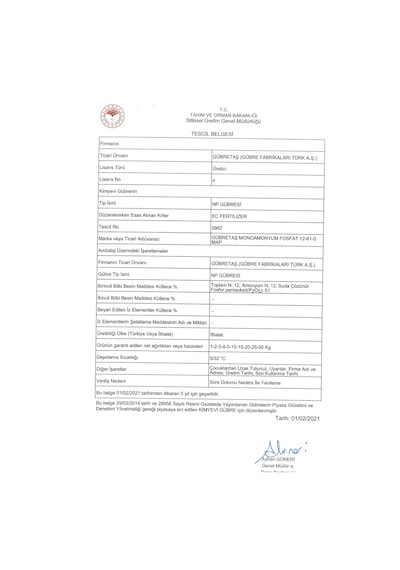 Gübretaş Map 12 61 Azot Fosfor DaMLa Sulama Yaprak Gübresi 25 KG
