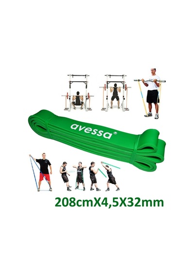 Nk Spor 1 Adet Direnç Lastiği 208cm X 3,5x32mm 7-9kg Latex Pilates Yoga Spor Egzersiz Fizik Yeşil