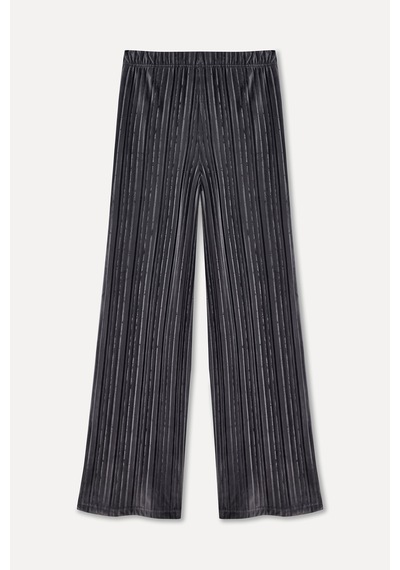 Mudo Kadın Kadın Antrasit Wide Leg Beli Lastikli Piliseli Pantolon 1264864