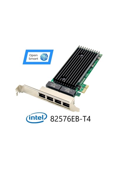 Open Smart 4 Port Intel 82576EB-T4 1GbE Ethernet Kart - OPS7229NT