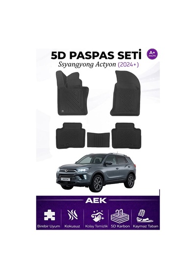 Ssangyong Actyon 2024+ Araca Özel Havuzlu "karbon" Paspas Takımı