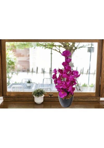 Saksıda Bahardalı 4lü Set Dekoratif Rengarenk Yapay Çiçek