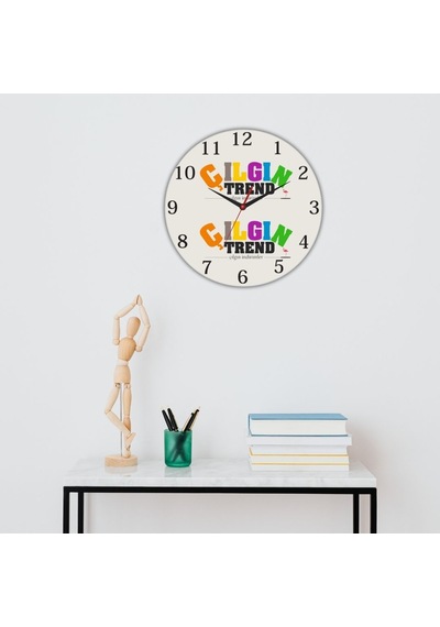 Kişiye Özel Logolu Metal Duvar Saati - 29 Cm Kurumsal Ofis Hediyesi Beyaz