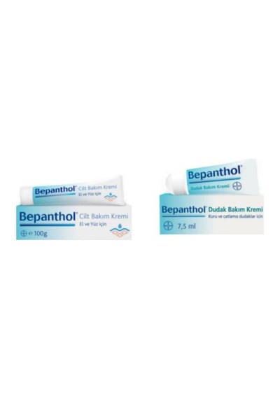 Bepanthol Dudak Bakım Kremi 7.5 ML + Cilt Bakım Kremi 100 G