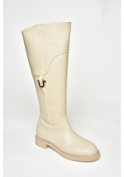 Fox Shoes T973600609 Bej Düz Taban Kadın Çizme Bej-suni Deri Bej