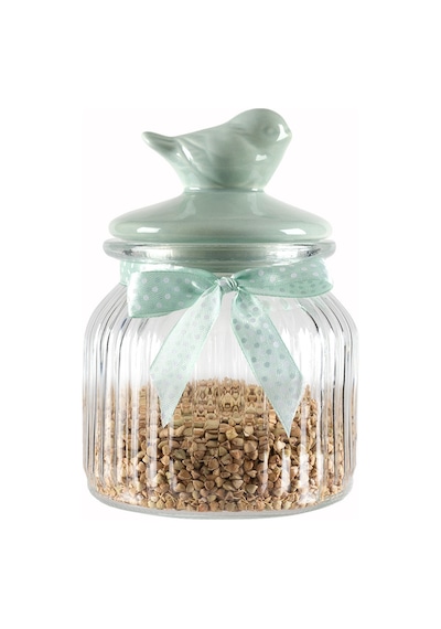 Madame Coco Kuşlu Silindir Kavanoz - Mint Yeşili - 650 Ml 8684427063538 Çok Renkli
