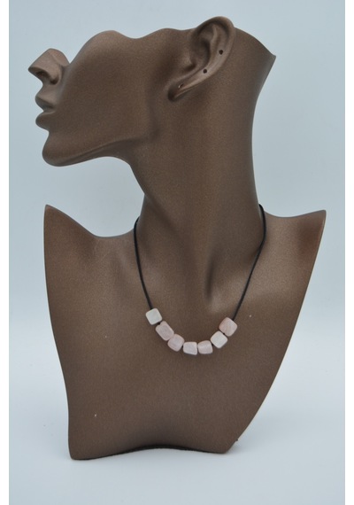 Stoneage Jewellery Pembe Kuvars Taşlı Metalsiz  Kolye Turkuaz