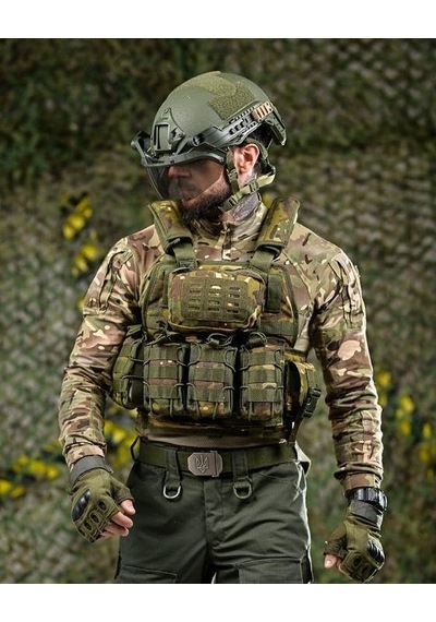 Single Sword Single Sword Kasırga Tactical Balistik Plaka Takılabilen Açık Cepli Hücum Yeleği, Multicam Çok Renkli