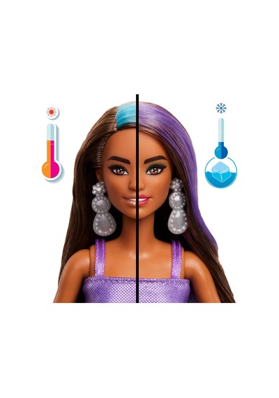 Barbie Parti Paketi Bebek Ve Aksesuarlar, Muhteşem Parti Serisi, Renk Değişimi Dahil 10 Sürpriz, Mor