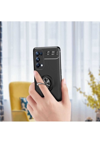 Oppo Reno 5 5G Kılıf Yüzüklü Magnetli Ravel Case