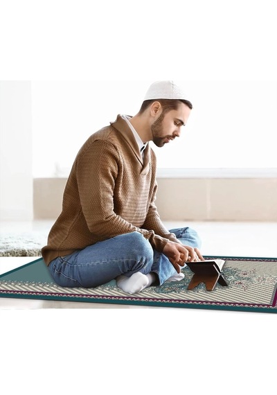 Ravabi Rug Araç İçi Ve İşyeri İçin Deri Tabanlı Namazlık, Çantalı Hediyelik Seyahat Seccadesi 70x110cm 21231020