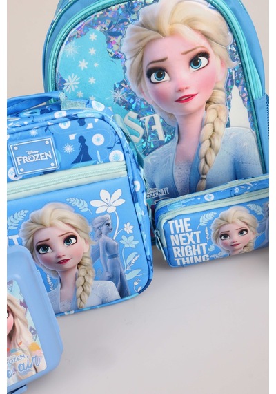 X Dekomus Lisanslı "ıce Queen Collection" Elsa Frozen Okul,kalem Ve Beslenme Çantası,beslenme Kabı,500 Ml Matara Seti Altın
