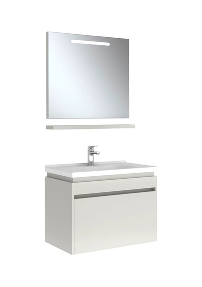 Kale Idea 2.0 80 Cm Parlak Beyaz Tek Çekmeceli Banyo Dolabı Takımı