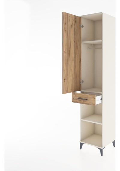 Hyperion Dolap 3 Raflı Tek Çekmeceli Tek Askılı 44x44x221 Aytaşı-çam Aytası