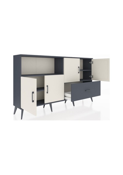Arges Konsol 4 Raflı Tek Çekmeceli 4 Kapaklı 176x30x99 Antrasit-a Antrasit-aytaşı/antrasit Arges Konsol 4 Raflı Tek Çekmeceli 4 Kapaklı 176x30x99 Antrasit-a Antrasit-aytaşı/antrasit