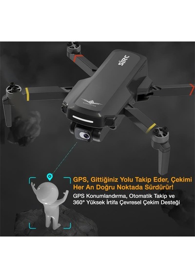 Sjrc F5s Pro+ Plus Combo 4k Kameralı Drone Seti +2batarya+3.5km Menzil+30 Dakika Uçuş Süresi+çanta+eıs Gimbal+takip Modu