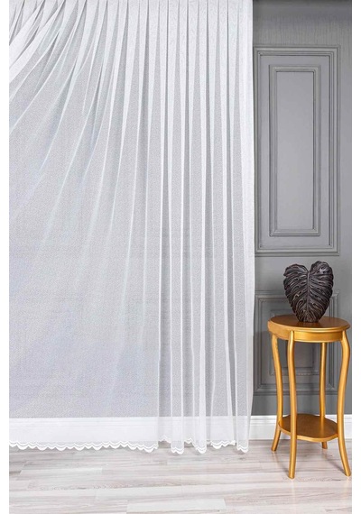 Evdepo Home Kırık Beyaz Ekstraforlu Pilesiz Tül Perde 90 X 200 Cm Genel